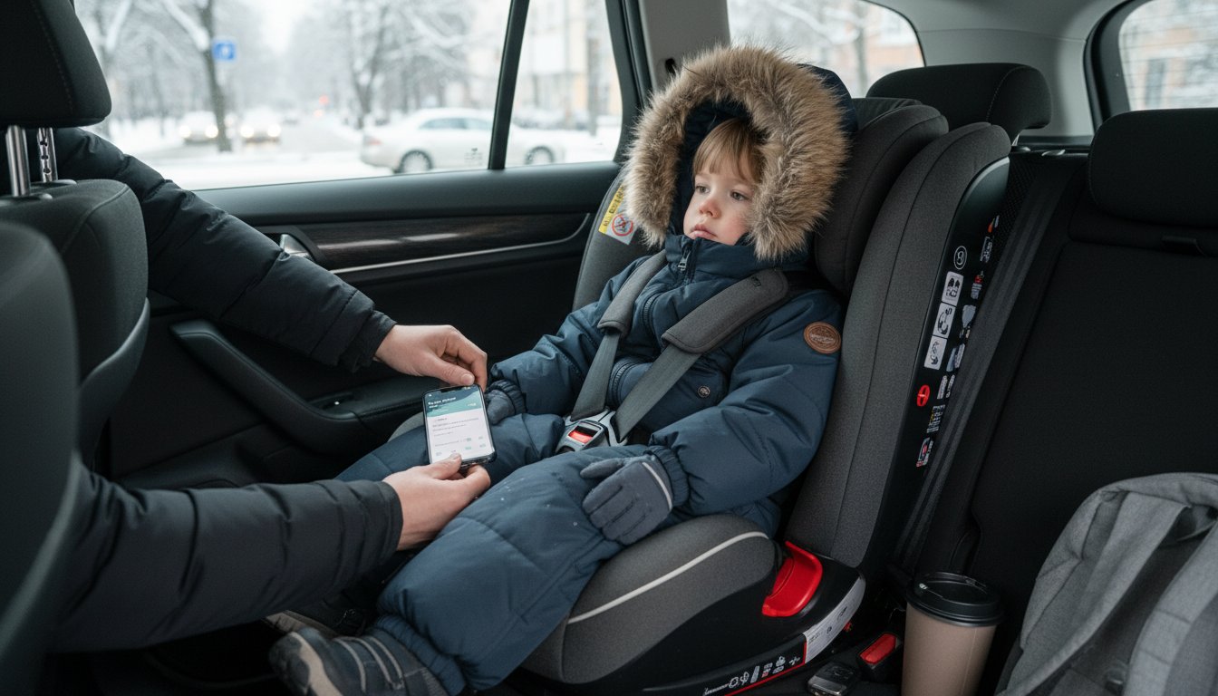 Детское автокресло зимой: одежда, фиксация и каршеринг