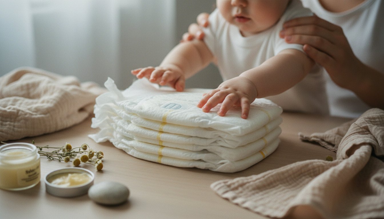 Как выбрать безопасные подгузники для чувствительной кожи ребенка