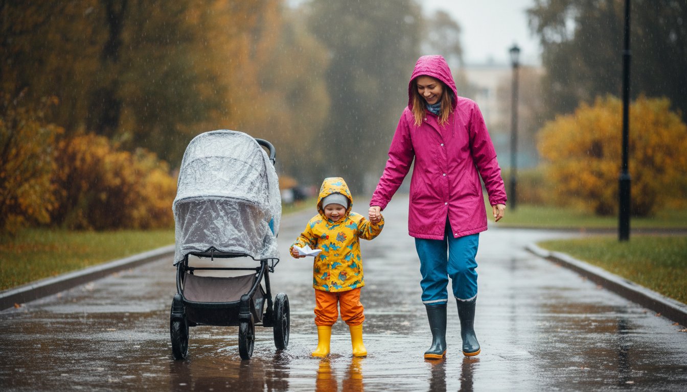 Прогулка в дождь с малышом: как одеть и чем занять ребёнка